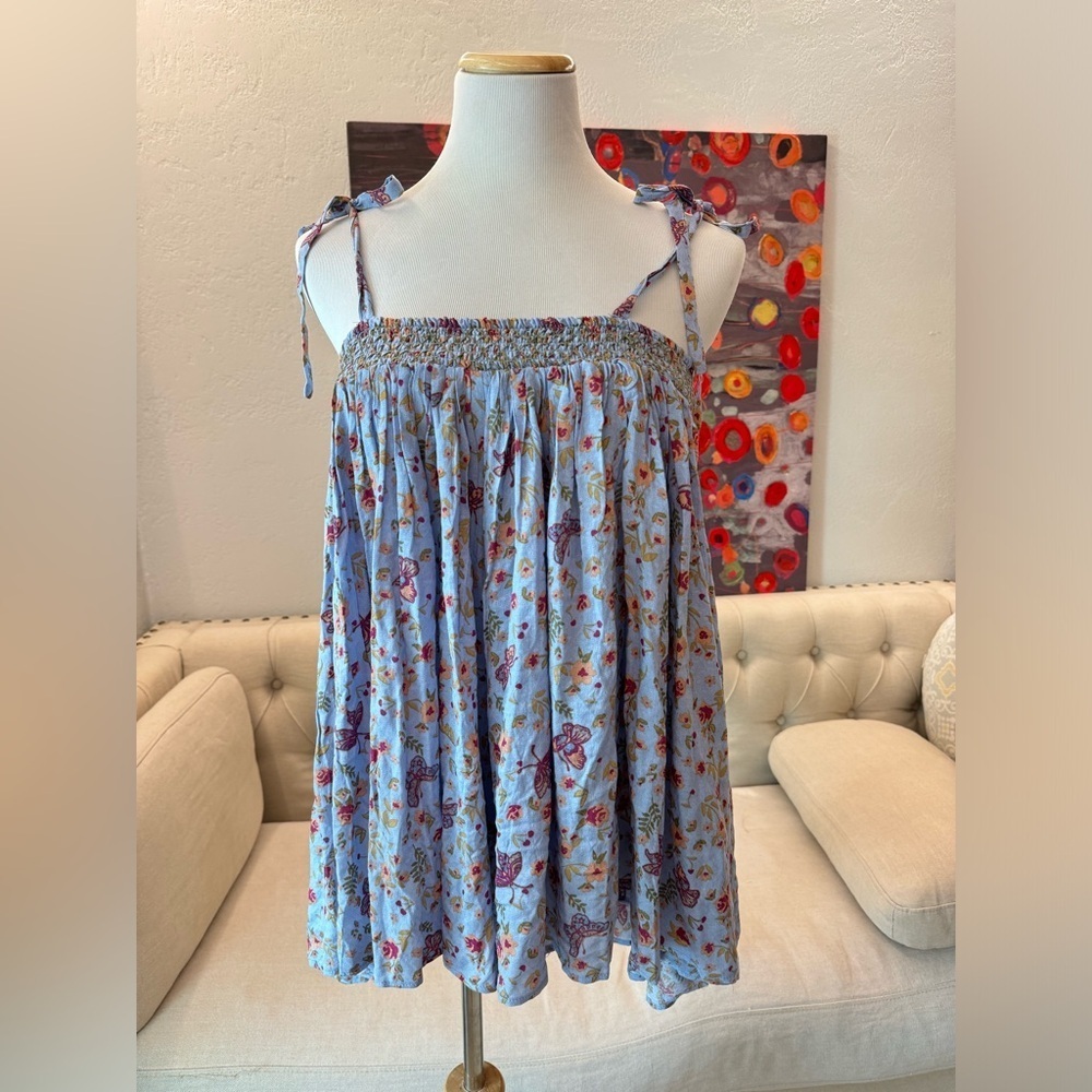 Free People Rule The World Romper in Blue Combo XS - Picture 4 of 9